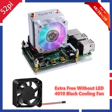 52Pi Raspberry Pi 4 Model B ICE Tower RGB Cooling Fan Copper Tube Cooler With 5-Layer Case for Raspberry Pi 4 B / 3B / 3B+