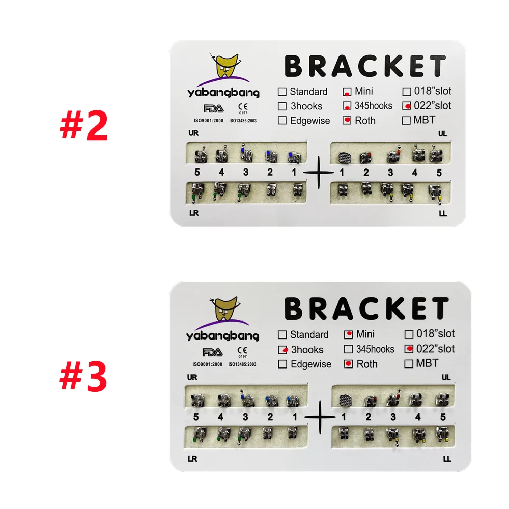 

5Pack Dental Orthodontic Metal Brackets Braces Mini Roth Slot.022 345/3 Hooks#3/ #2 Comfortable and lightweight