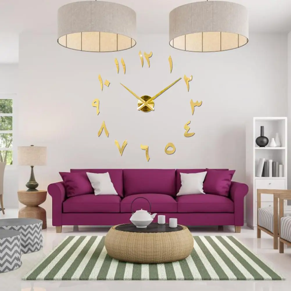 Большой DIY настенные Стикеры современный 3D часы с цифрами s отличный подарок для