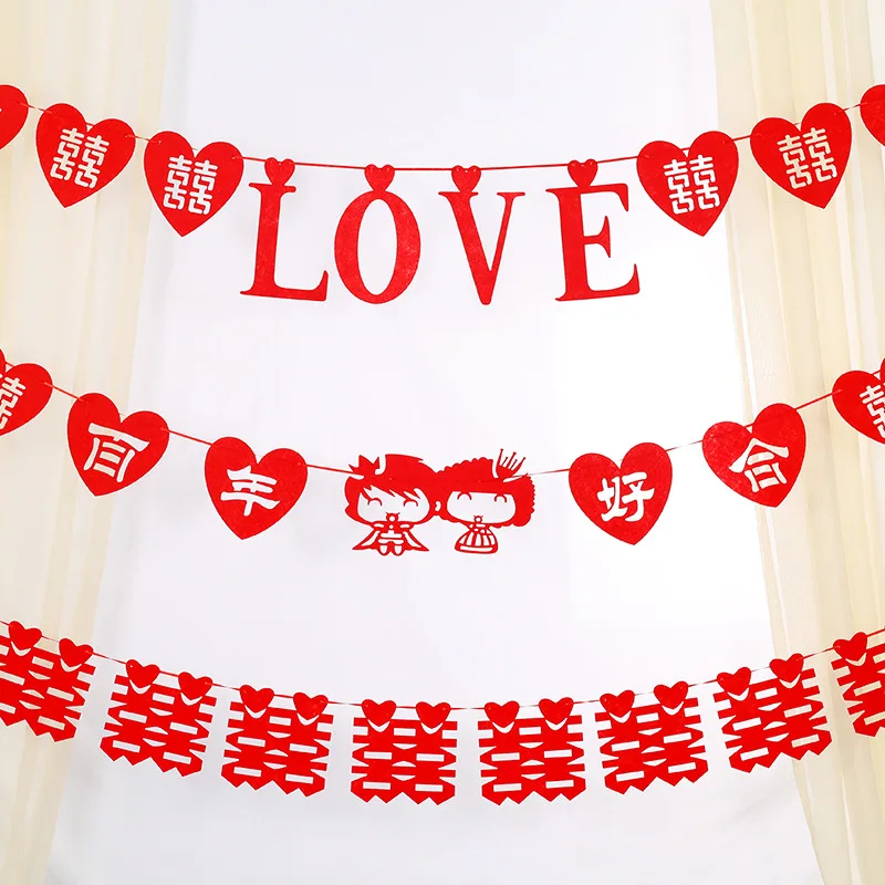 Sugan Life 3 м полые Pull Flower LOVE нетканые ткани Hi Word Гирлянда Декор баннер из для флагов