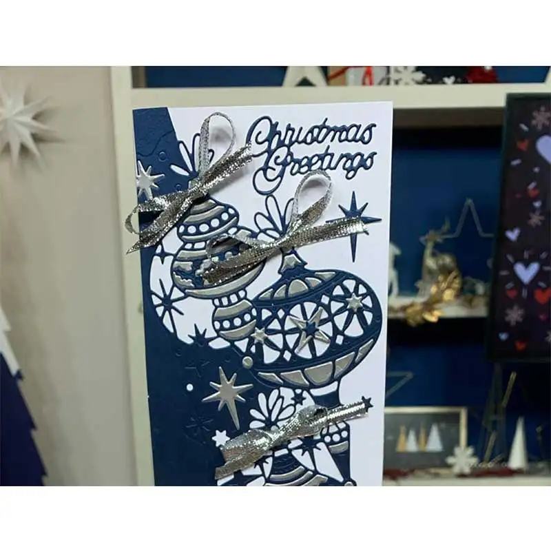 

Festival BAUBLE EDGER Metal Cutting Dies Scrapbook Diary Decoration Stencil Embossing Template DIY Greeting Card Handmade 2021
