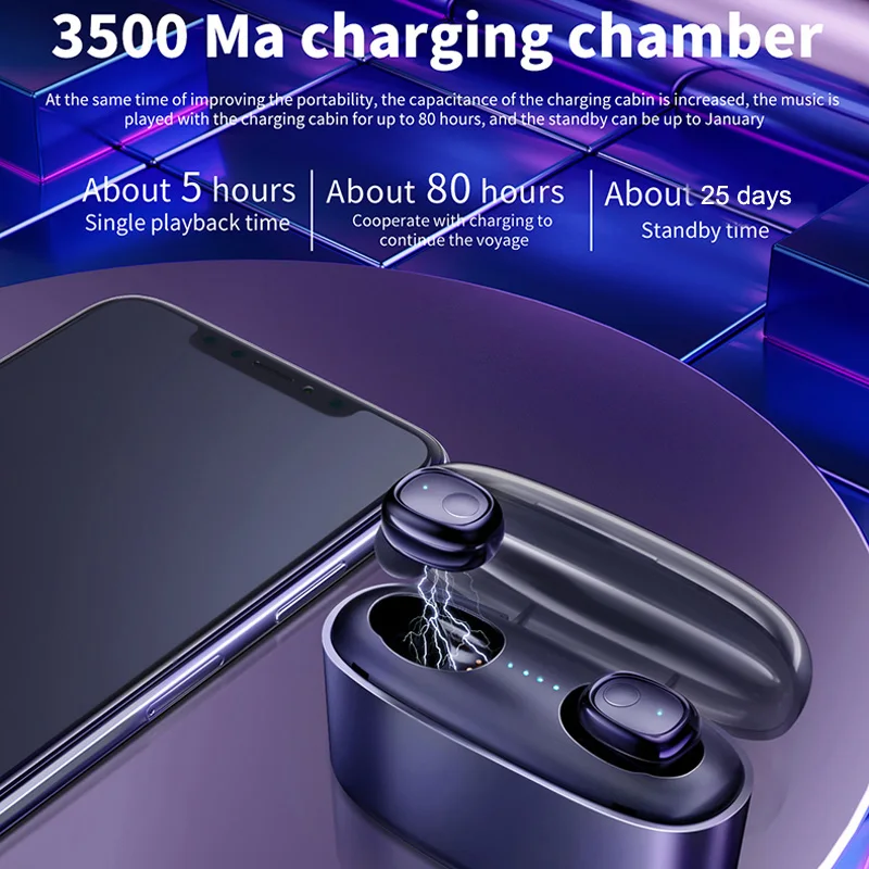 2019 Лучшие Настоящие беспроводные наушники Bluetooth 5 0 Спортивная музыка стерео 3500