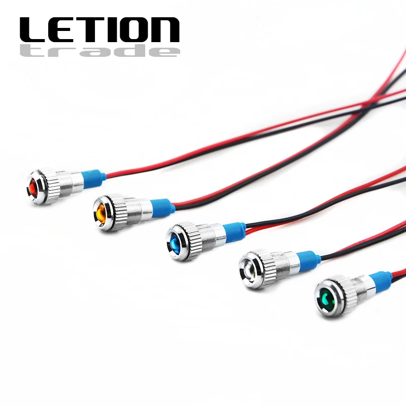 Металлисветильник светодиодный индикатор 5 шт. 8 мм водонепроницаемый сигнальный