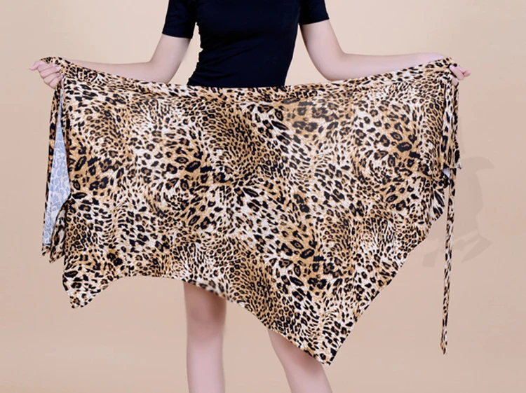 Платье для латинских танцев, красный, черный цвет, асимметричная юбка, ча-Румба, Самба, танго, платья для танцев, для практики, Одежда для танцев - Цвет: Leopard Grain