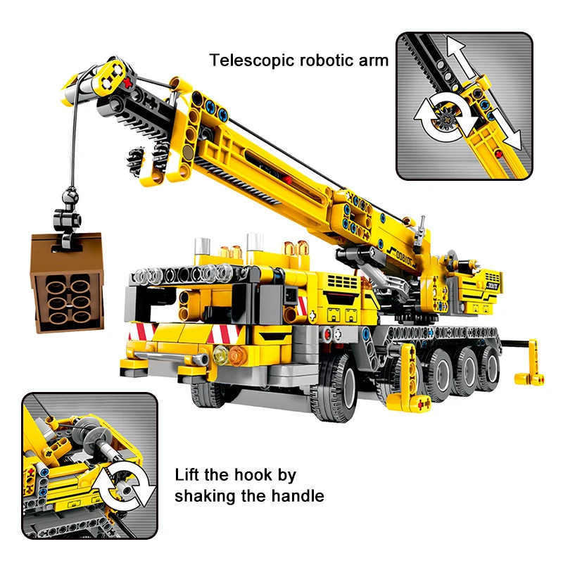 665 шт. автомобиль Конструкторы Technic механический кодовый кран создатель