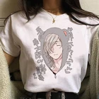 Футболка Yarichin с графическим принтом женская, белая рубашка в стиле Харадзюку, Повседневная футболка в японском стиле аниме Kpop, Y2k