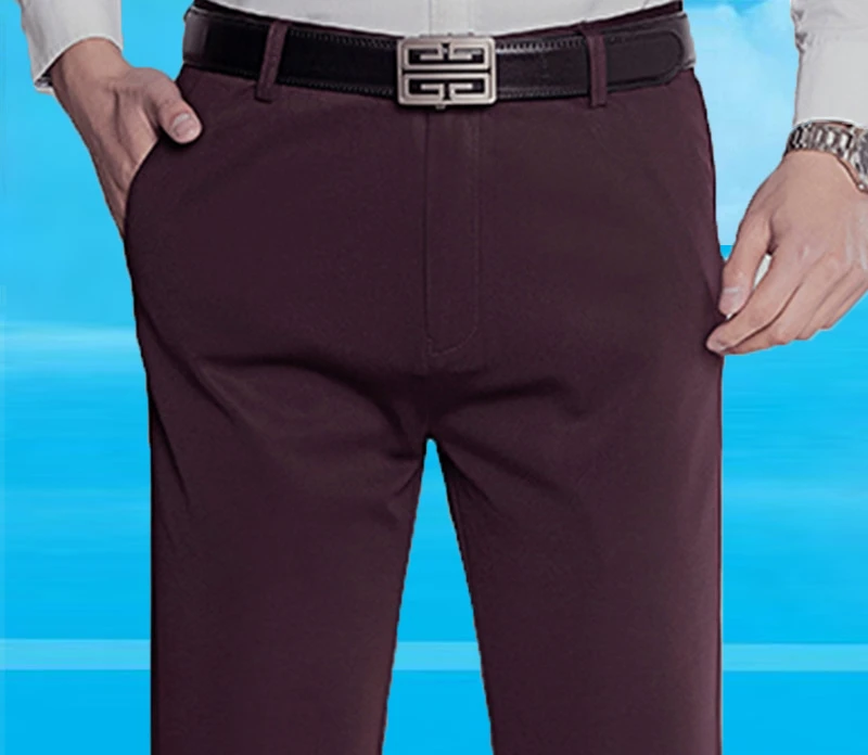 Летние тонкие мужские эластичные Четырехсторонние брюки из ледяного шелка