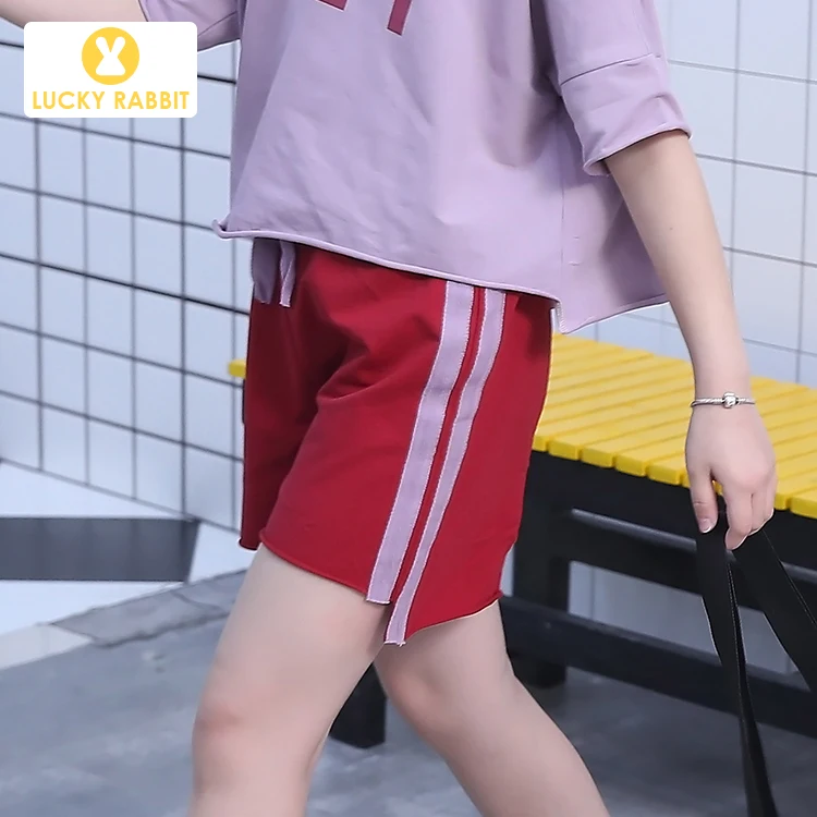 Повседневная Свободная футболка и штаны для девочек комплекты одежды из бутика