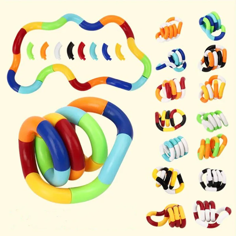 3pcs Kid Twisted Ring Magic Fidget Trick Rope Tangle Toy Creative DIY Winding Leisure Education Stress Relief | Игрушки и хобби