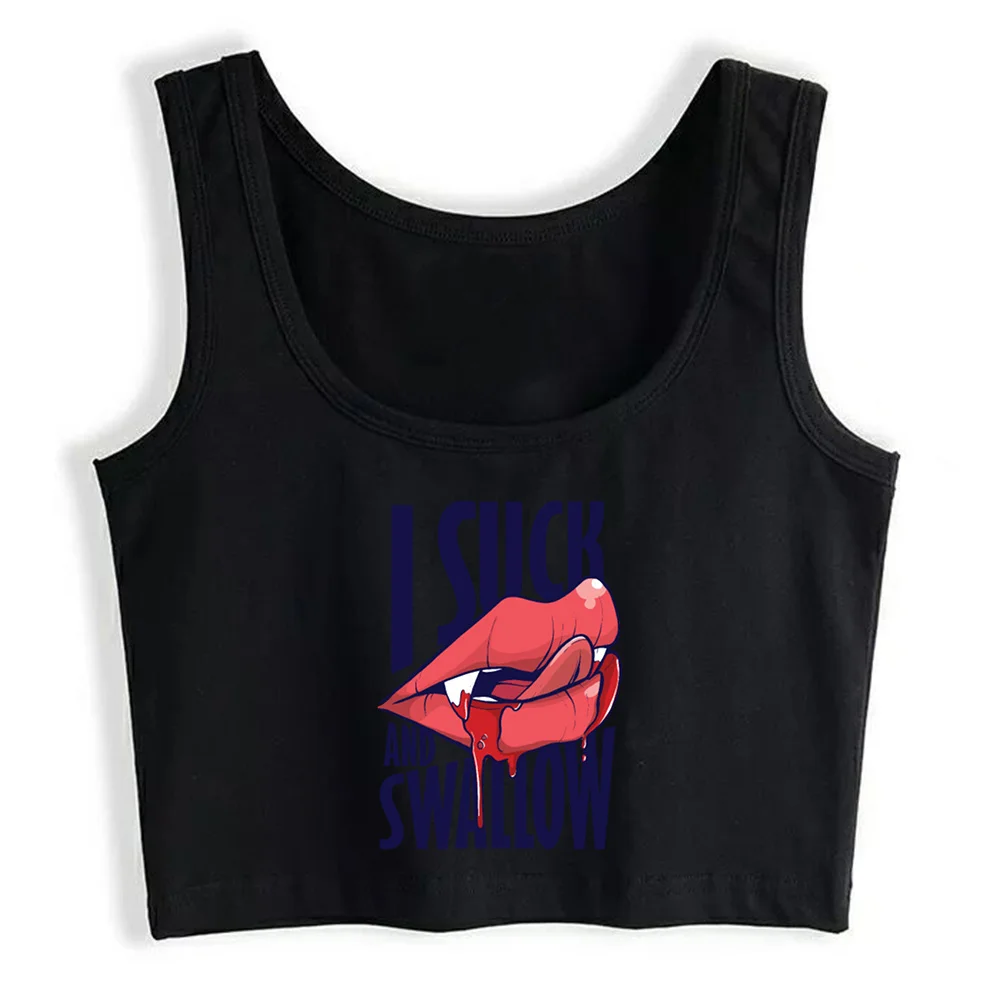 

Crop Top Women I Suck And Swallow Emo Grunge Y2k Aesthetic Tank Top Female Clothes
