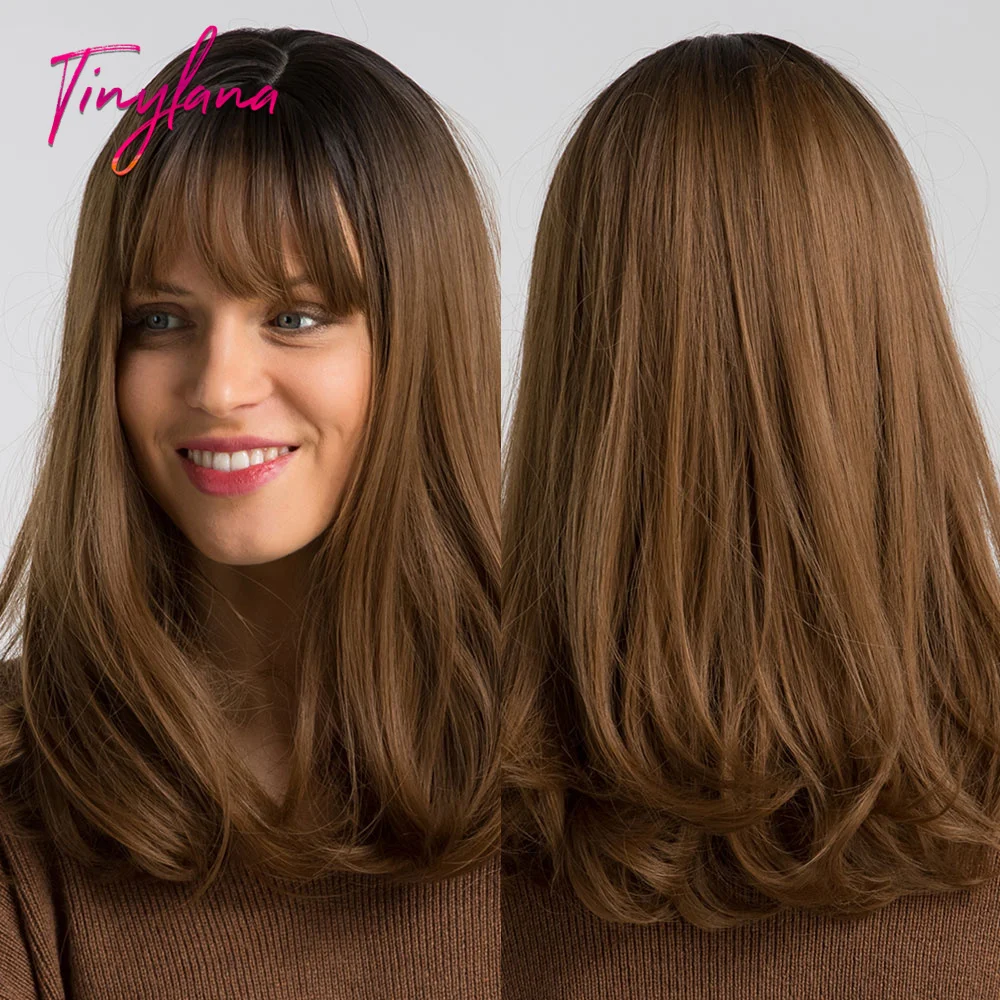 Крошечные натуральные волнистые парики Лана средней длины из синтетических