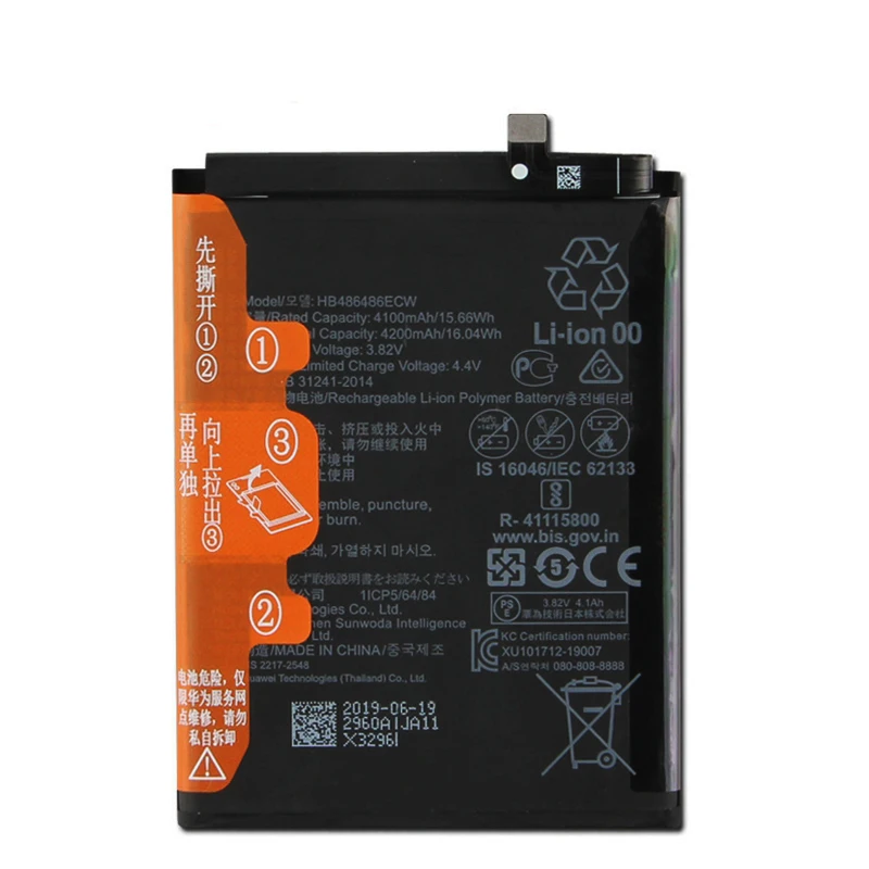 new original 4200mah hb486486ecw mobile phone battery for huawei p30 pro mate20 pro mate 20 pro original smartphone free global shipping