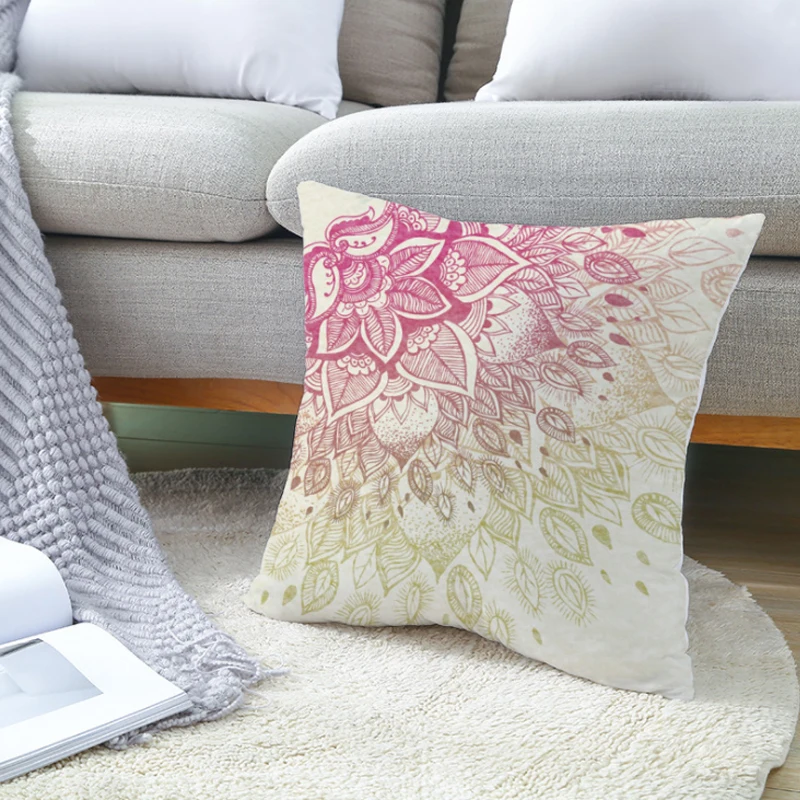 1 шт. декоративная подушка из полиэстера с рисунком мандалы|Наволочки| |
