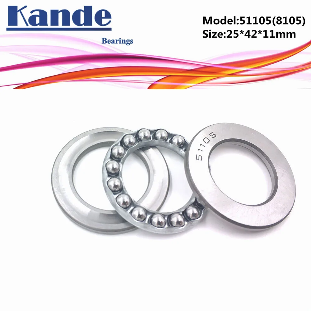 Kande 51105 8105 4 шт. 25x42x11 плоский упорный шарикоподшипник 51105 Осевой Упорный подшипник 8105