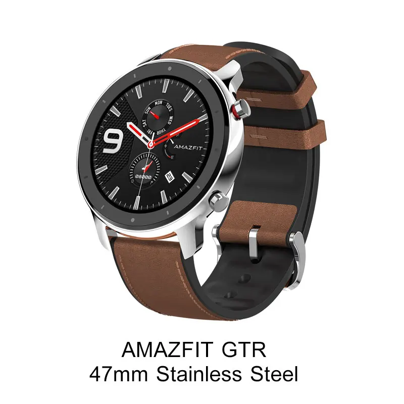 47mm Stainless Steel Глобальная версия Amazfit GTR 47 мм 42 мм Смарт часы умные часы Xiaomi Huami Smartwatch 12 спортивных режимов 5ATM водонепроницаемый gps 24 дня батарея AMOLE - Цвет: 47mm Stainless Steel