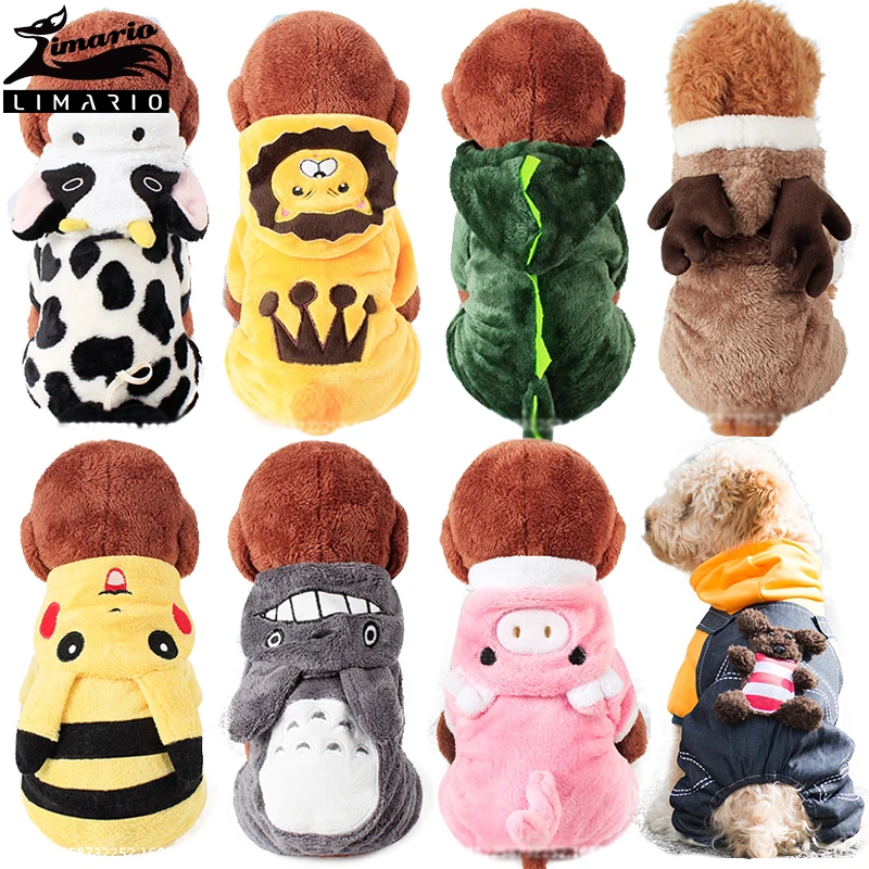 

Cartoon Animal Dog Cat Costume for Small Dogs Cats Winter Warm Pet Jumpsuit Pajamas for Chihuahua Yorkies Clothes Puppy Clothing