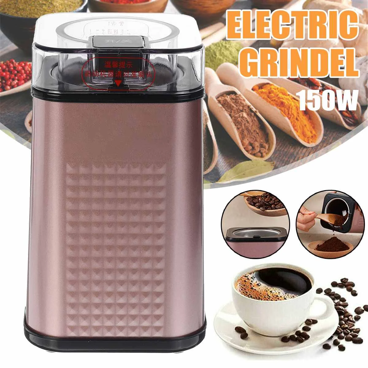

9000rpm 220V Electric Coffee Grinder Kitchen Cereals Nuts Beans Spices Grains Grinding Machine Multifunctional Grinder Machine