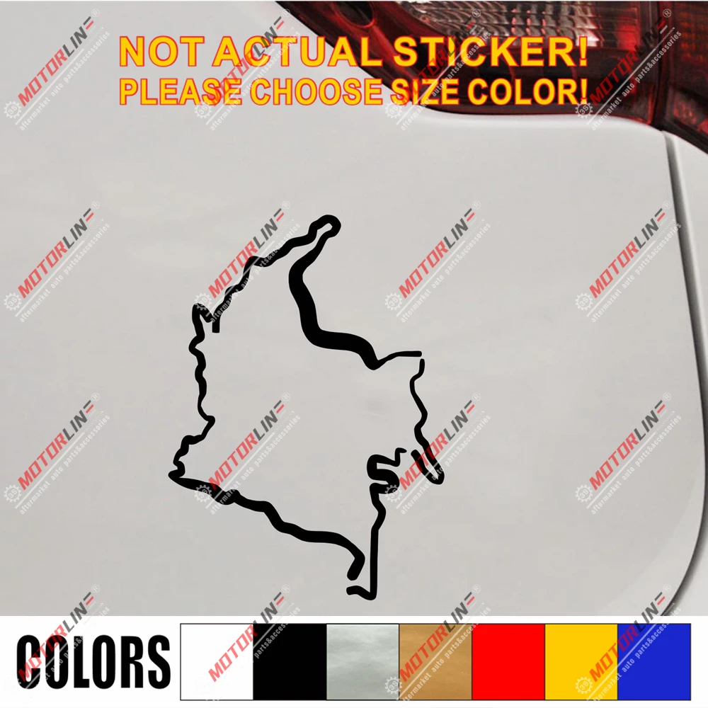 Карта контур Колумбии страна наклейка автомобиль винил колумбийский b|Наклейки