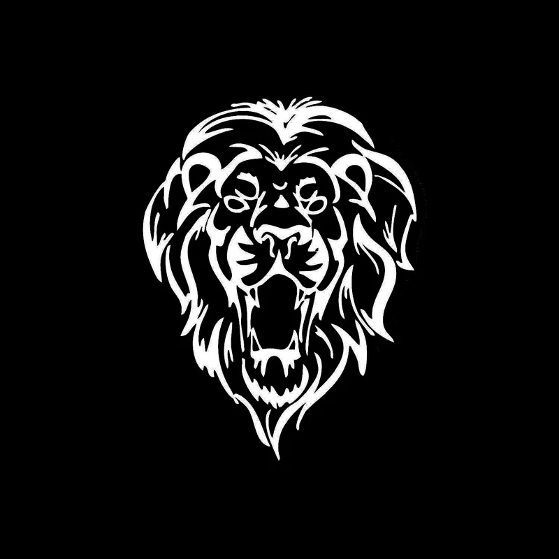 

Lion Head Pattern High Quality Car Sticker Car Window Decoration Personality Pvc Waterproof Decal Black/white, 15cm*12cm