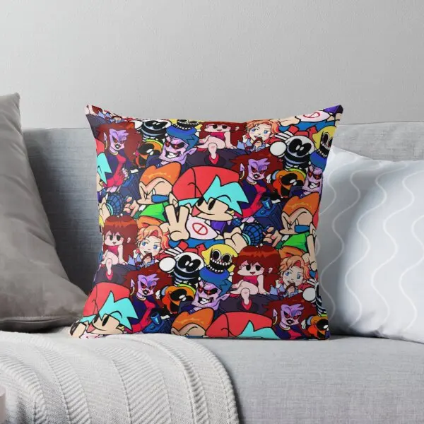 

Friday Night Funkin Collage Printing Throw Pillow Cover Cushion Decor Soft Fashion Decorative Office Bed Pillows not include