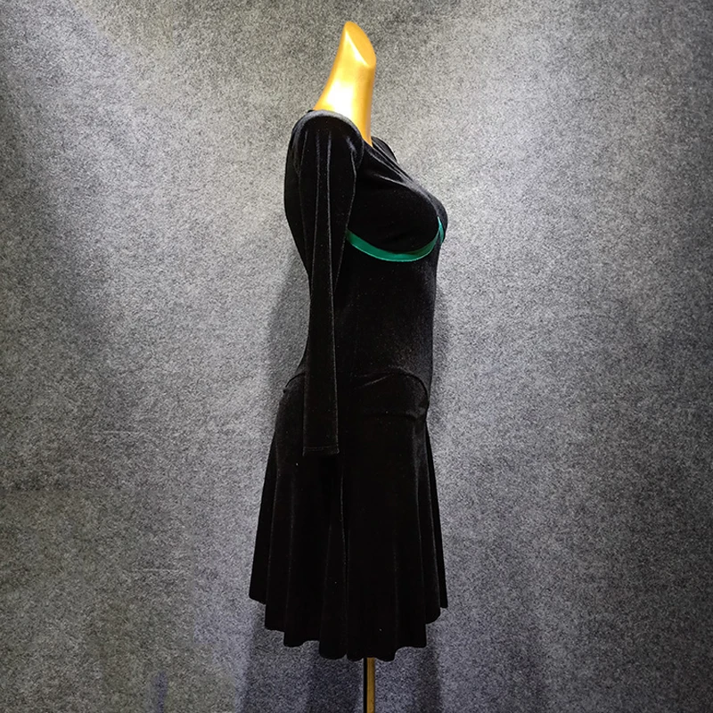 Женское бархатное танцевальное платье танцевальная юбка Осень-зима латинское