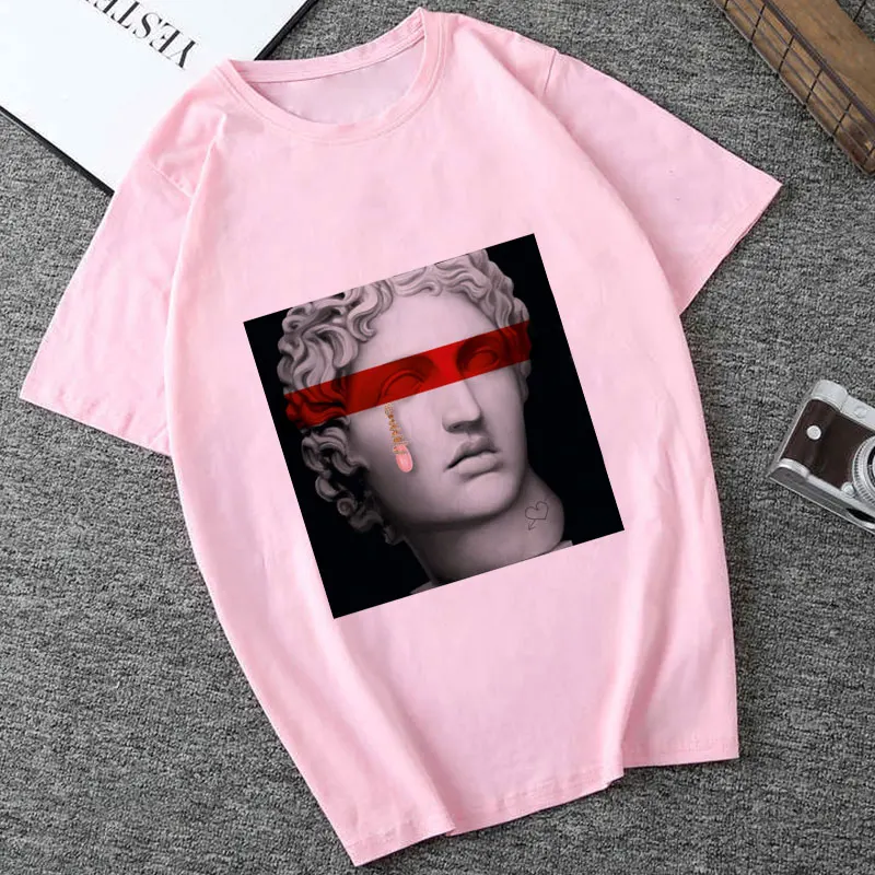 Повседневные розовые топы со змеиной головой монстра медузы смешная Женская