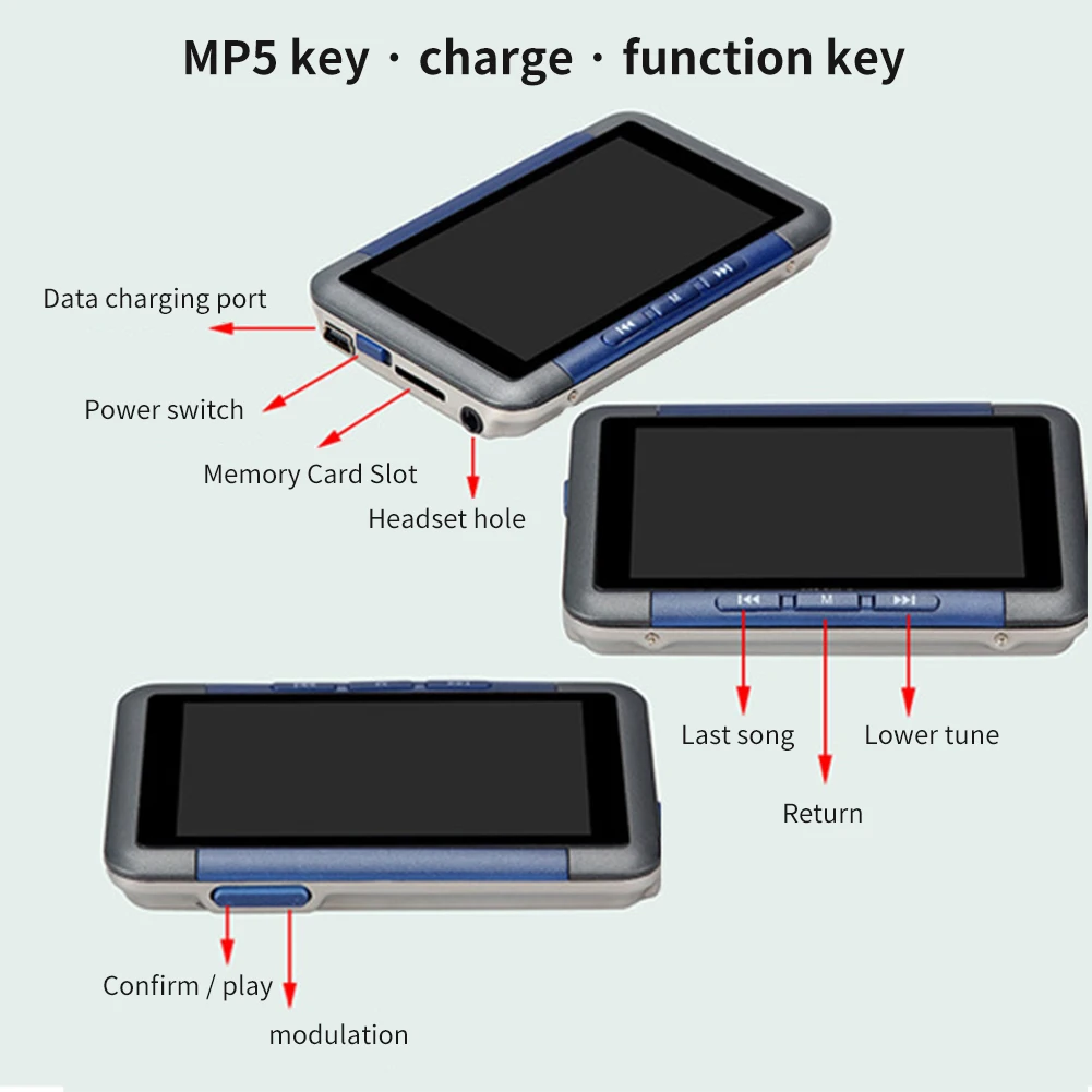 3-дюймовый мультимедийный металлический многофункциональный рекордер MP4 FM-Радио