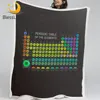 BlessLiving Periodic Table Throw Blanket Chemical Blanket For Bed Scientific Geometric Bedspreads Colorful Plush Cobertor 1pc 1