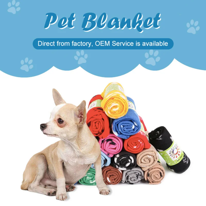 Одеяло для собак и кошек мягкая кровать матрас сна Флисовое одеяло мелких