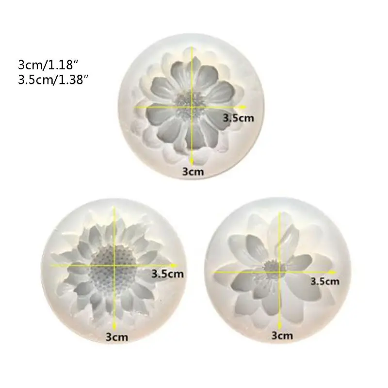 

4Pcs Flower Epoxy Resin Mold Kits Camellia Sunflower Rose Pendant Mold Jewelry Making Tools
