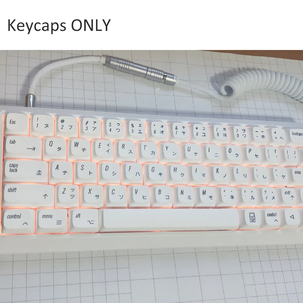 Чисто белый цвет Ретро стиль PBT Ключ Крышки для вишневого переключателя