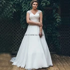 Элегантное размера плюс свадебное платье 2021 шифоновые складки, элегантное платье невесты на заказ с V-образным вырезом, рукавами-крылышками