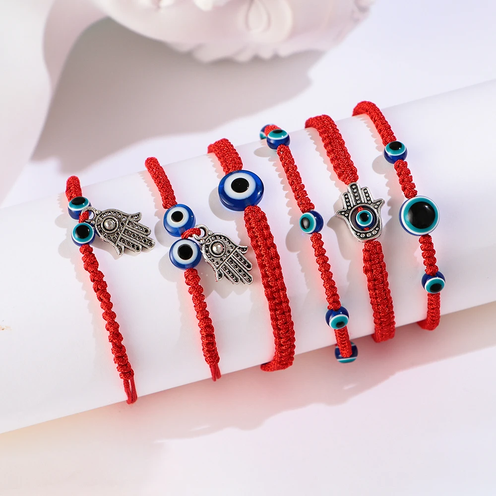 Браслет с красной нитью ручной работы 5 стилей подвеска браслет Хамса на удачу