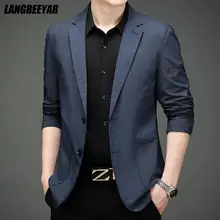 Chaqueta Jacquard de alta gama para hombre, Blazer elegante, informal, elegante, para boda (1)