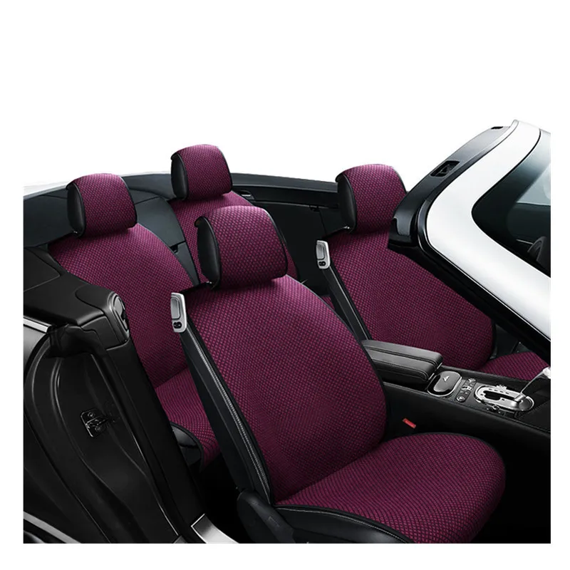

Car Seat Covers Front/ Rear/ Full Set Choose Car Seat Cushion Linen Fabric Car Accessories Universal Size Anti-slip