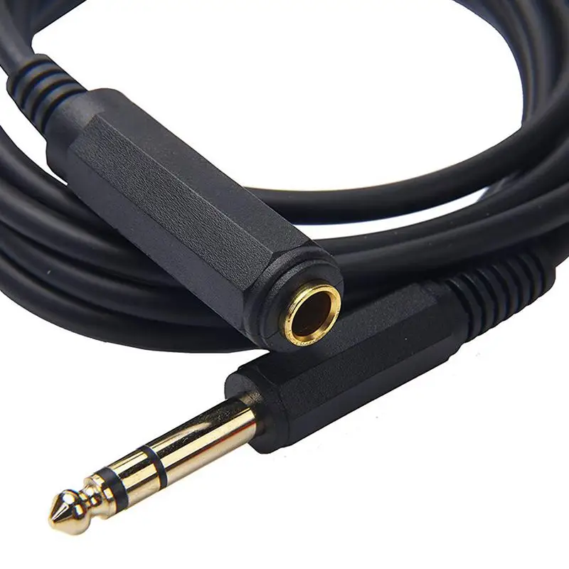 6 35 мм (1/4 дюйма) стерео штекер Женский кабель позолоченный аудиокабель шнур