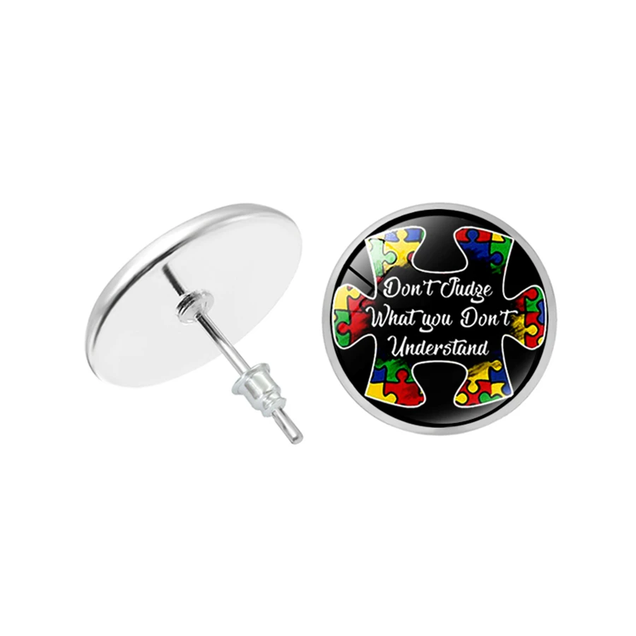 Новые аутистические серьги в форме сердца ручная работа гвоздики серебряные