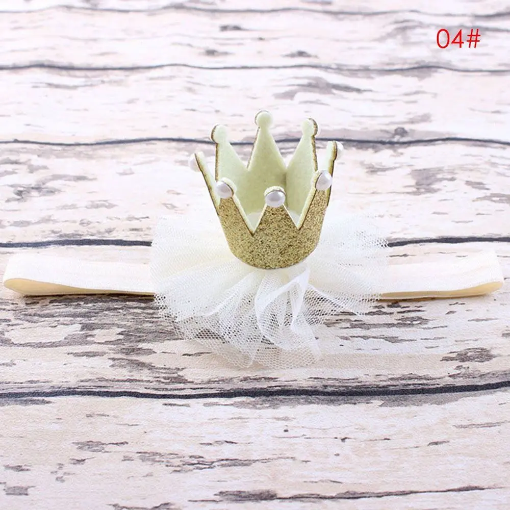 Красивые футболки-1 штука для детей малышей девочек Кружева Корона повязка на