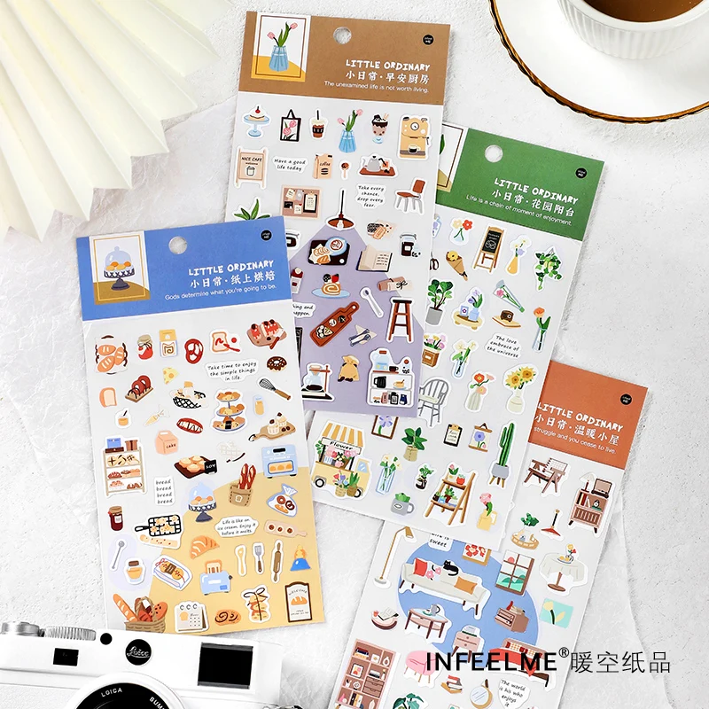 

1 Sheets Cute Daily Life Paper Sticker Diy Decorative Diary Journal Scrapbooking Planner Stickers Aesthetic Kawaii Stationery