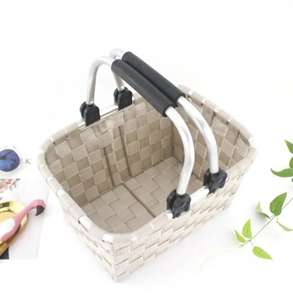 Ручной работы Тканые корзина прямоугольные в нейлоновой оплетке разных цветов с