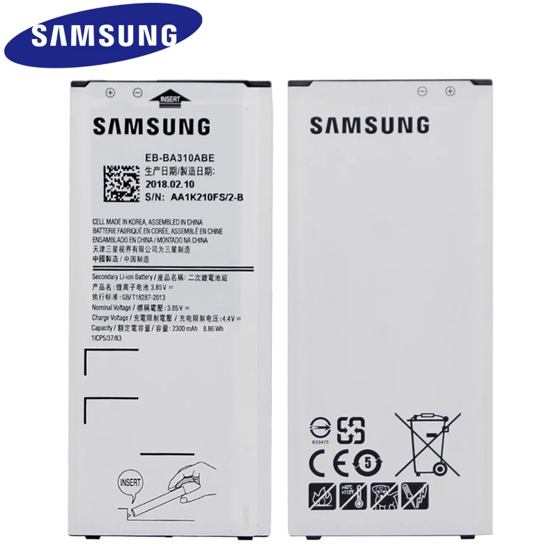 

Original SAMSUNG A3 2016 Phone Battery EB-BA310ABE 2300mAh For Samsung GALAXY A3 2016 Edition A310 A5310A With NFC
