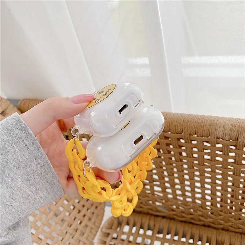 

Luxury brand Justin Bieber Drew House TPU silicone Case For Airpods 1 2 pro Bracelets Lanyard Chain Strap Fundas