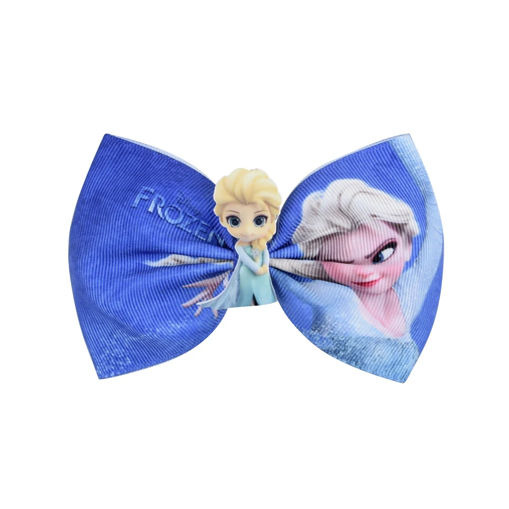 4 7 дюйма принцесса банты для волос с зажимом Grosgrain ленты заколки девочек