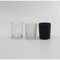 wholesale diy candle holders container 50ml 160ml black white red matte transparent glass candle empty cup