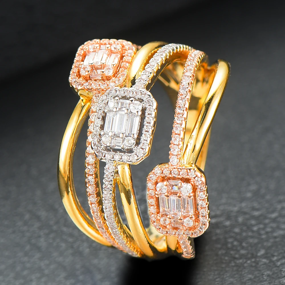 GODKI Роскошные звеньевые цепи толстые кольца с цирконием камни 2020 женские