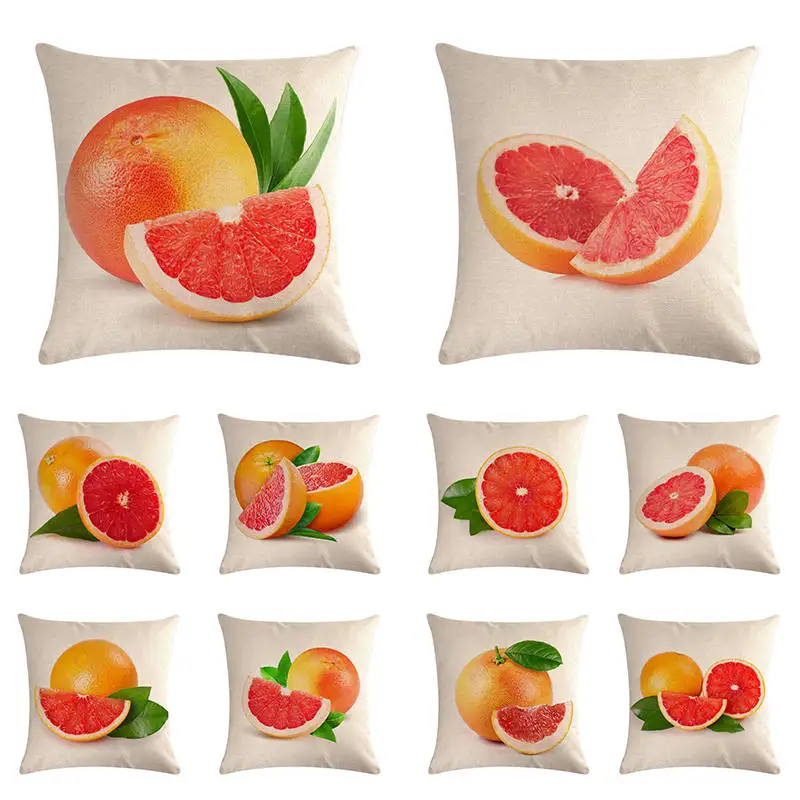 

45 см * 45 см кантри Стиль оранжевый подушка с рисунком лимона, декоративная наволочка для подушки для дивана подушка для гостиной TX154