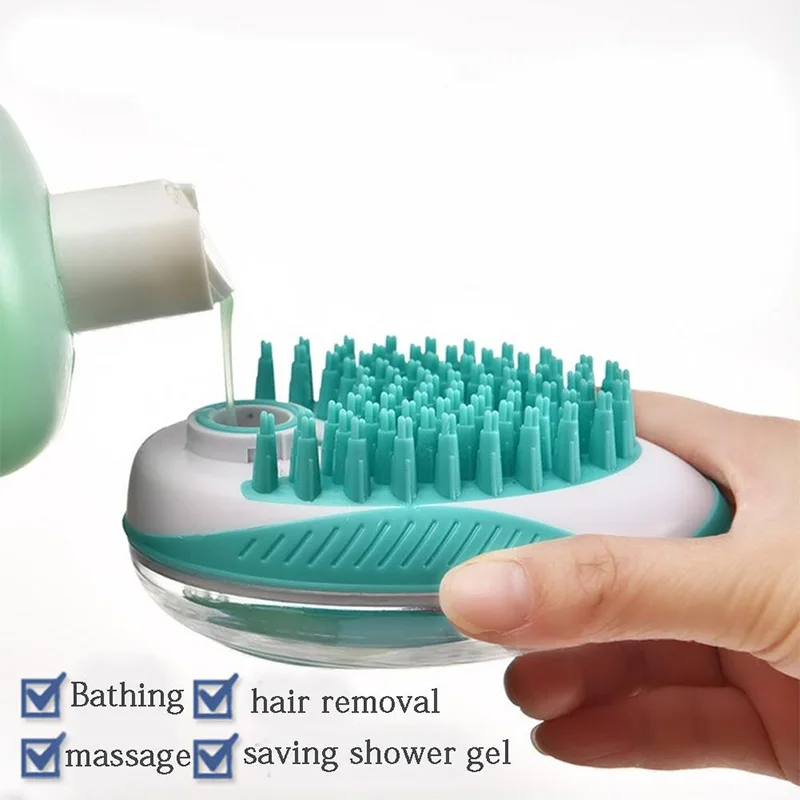 

Silicone Dog Bath Brush Pet Comb SPA Shampoo Massage Brush Shower Pet Hair Remover Comb For Dogs Cats Pet Cleaning Grooming Tool