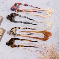 fashion hair combs for women colorful acetate hair accessories jewelry tortoiseshell hair sticks hair fork trendy combs hairpin