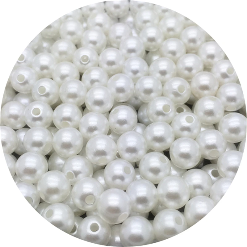 

4/6/8/10mm Acrylic Spacer Beads Imitation Pearls Round Loose Beads For Jewelry Making DIY Garment Pearls Beads