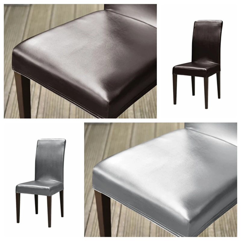 

Zerolife Furniture Slipcover For Chair Seat Cover Pu Leather Waterproof Chair Cover Living Room Hotel Wedding Supply 1/2/4/6 Pcs